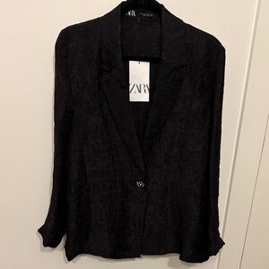 Zara Textured Black Women's Blazer